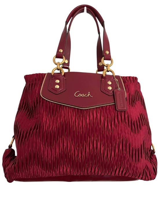 Coach Handbags - Coach F20050 Ashley Gathered Satin Carryall Satchel Bordeaux NWOT